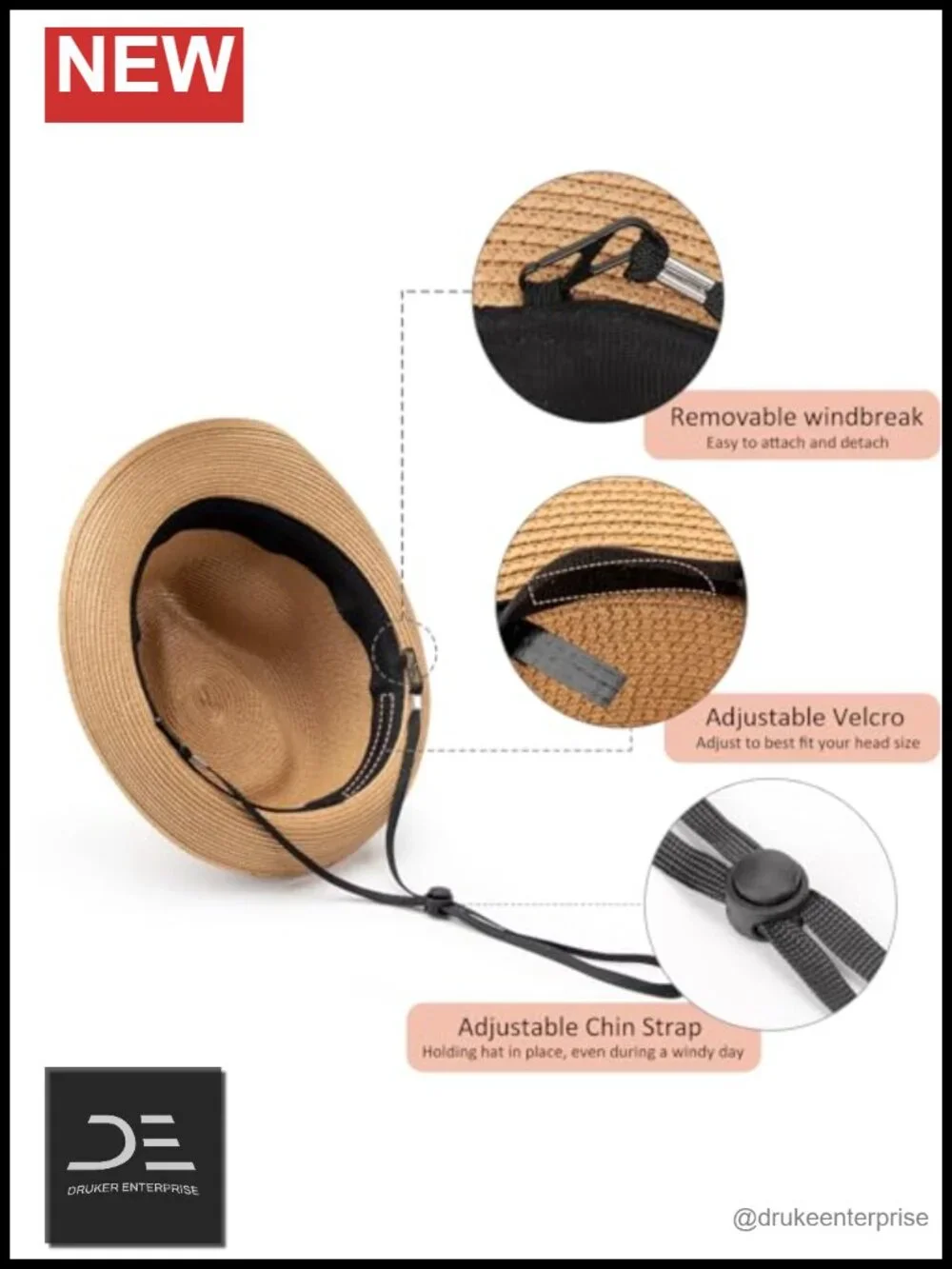 Women Straw Sun Hat Short Brim Panama Fedora Roll Up UPF 50+